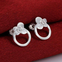 jewelry womens silver plated circle stud earings bijoux earrings for wedding smte5 J4U66
