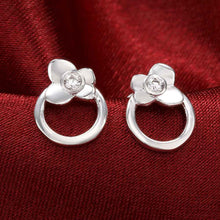 jewelry womens silver plated circle stud earings bijoux earrings for wedding smte5 J4U66