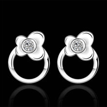 jewelry womens silver plated circle stud earings bijoux earrings for wedding smte5 J4U66