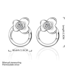 jewelry womens silver plated circle stud earings bijoux earrings for wedding smte5 J4U66