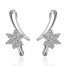 jewelry womens silver plated flower stud earings bijoux earrings for wedding smte5 J4U66
