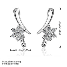 jewelry womens silver plated flower stud earings bijoux earrings for wedding smte5 J4U66