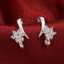 jewelry womens silver plated flower stud earings bijoux earrings for wedding smte5 J4U66
