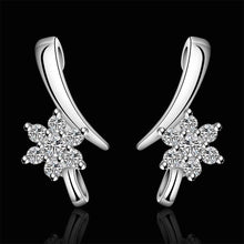 jewelry womens silver plated flower stud earings bijoux earrings for wedding smte5 J4U66