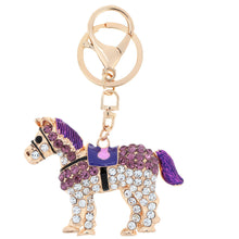 jewelry hollow out horse car key chain rhinestone animal pendant key ring couple keychain keyring 5color J4U66
