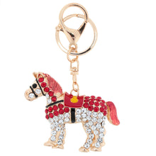 jewelry hollow out horse car key chain rhinestone animal pendant key ring couple keychain keyring 5color J4U66