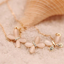 Jewelry Opal Crystal Butterfly for Brief Paragraph Clavicle Short Chain Necklace & pendants for women J4U66