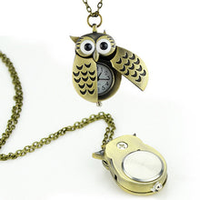 Jewelry Owl Necklace Pendant Chain Pocket Quartz Watch Analog Clock PY8 J4U66
