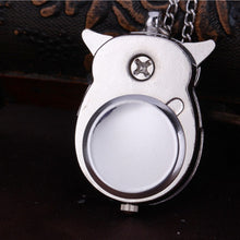 jewelry owl necklace pendant chain pocket quartz watch analog clock J4U66