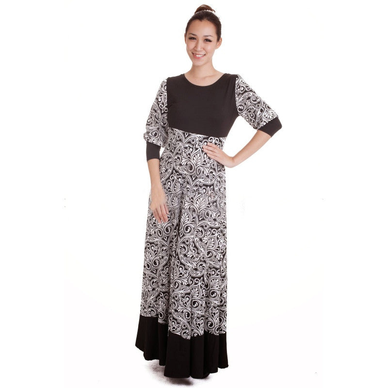 Fashion Kaftan Abaya Jilbab Islamic Muslim Women's Slim Long Sleeve Maxi Dress PY3 J4U66