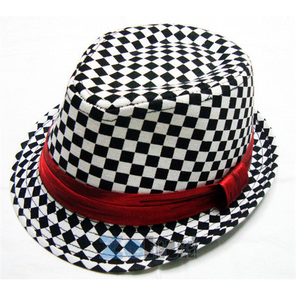 kids baby fedora hats jazz cool boy girl cap pography top hat cotton trilby J4U66