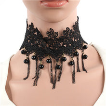 Fashion Lace Collar Flower Victorian Choker Womens Pendant Gothic Gems Necklace J4U66