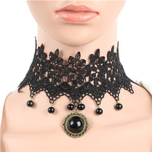 Fashion Lace Collar Flower Victorian Choker Womens Pendant Gothic Gems Necklace J4U66