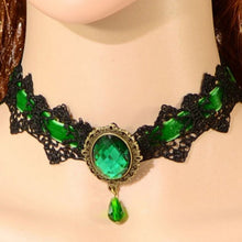 Fashion Lace Collar Flower Victorian Choker Womens Pendant Gothic Gems Necklace J4U66