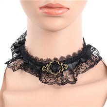 Fashion Lace Collar Flower Victorian Choker Womens Pendant Gothic Gems Necklace J4U66