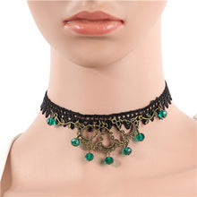 Fashion Lace Collar Flower Victorian Choker Womens Pendant Gothic Gems Necklace J4U66
