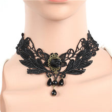 Fashion Lace Collar Flower Victorian Choker Womens Pendant Gothic Gems Necklace J4U66