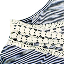 Lace Crochet Back Striped Vest Casual Plus Size Sleeveless Tank Top Shirt blusa S-XL DesignWomen Sexy Tank Tops J4U66