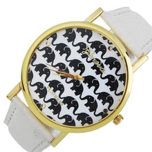 Fashion Ladies Women Quartz Boat Elephant Leather Wrist Watch J4U66