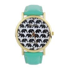 Fashion Ladies Women Quartz Boat Elephant Leather Wrist Watch J4U66