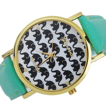 Fashion Ladies Women Quartz Boat Elephant Leather Wrist Watch J4U66