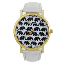 Fashion Ladies Women Quartz Boat Elephant Leather Wrist Watch J4U66