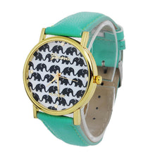 Fashion Ladies Women Quartz Boat Elephant Leather Wrist Watch J4U66