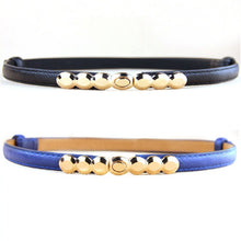 Fashion Lady PU Leather Alloy Thin Belts press design Thin Skinny Waistband P1 J4U66
