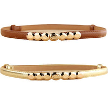Fashion Lady PU Leather Alloy Thin Belts press design Thin Skinny Waistband P1 J4U66