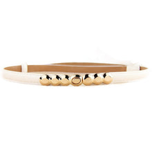 Fashion Lady PU Leather Alloy Thin Belts press design Thin Skinny Waistband P1 J4U66