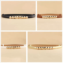 Fashion Lady PU Leather Alloy Thin Belts press design Thin Skinny Waistband P1 J4U66
