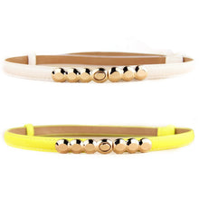 Fashion Lady PU Leather Alloy Thin Belts press design Thin Skinny Waistband P1 J4U66