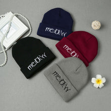 letter meow cap women casual hip hop hats knitted skullies beanie warm girls beanies bonnet femme mom hats gorro J4U66