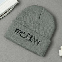 letter meow cap women casual hip hop hats knitted skullies beanie warm girls beanies bonnet femme mom hats gorro J4U66