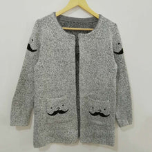 Long Sleeve Short Knitted Cardigan CasualWomen's Cardigan Mustache Sweaters J4U66
