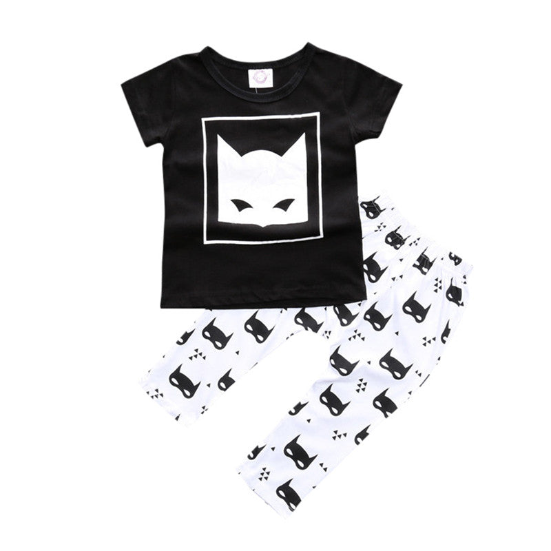 Fashion Lovely Baby Clothing Set Character Cotton Baby Boy Clothes Kids (Pants + T-shirt) Boy Clothes Sets J4U66
