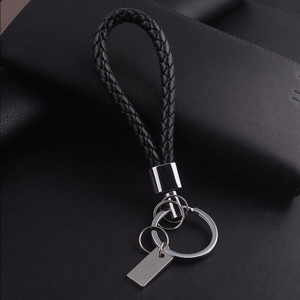 Men Faux Leather Key Chain Ring Car Keyring Gift For Men  J4U66