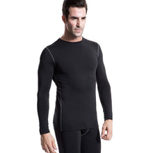 Men Plush Base Layer Long Sleeve Slim Fit Thermal Warm Underwear Tops Undershirt J4U66