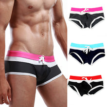 Men Tied Rope Boxers Swimwear Beachwear Color Matched Trunks Low Rise BoxerJFY66