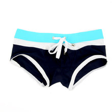 Men Tied Rope Boxers Swimwear Beachwear Color Matched Trunks Low Rise BoxerJFY66