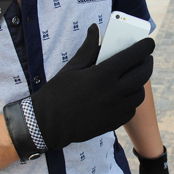 Men's Touch Screen Gloves Smartphone Tablet Full Finger Glove J4U66