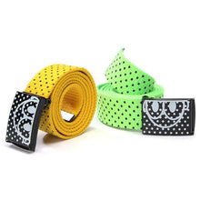 Fashion Mens Canvas Waist Belts Smooth Buckle Polka Dots Waistband Straps Belt J4U66