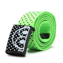 Fashion Mens Canvas Waist Belts Smooth Buckle Polka Dots Waistband Straps Belt J4U66