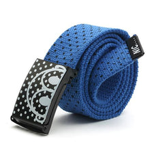 Fashion Mens Canvas Waist Belts Smooth Buckle Polka Dots Waistband Straps Belt J4U66
