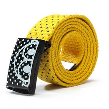Fashion Mens Canvas Waist Belts Smooth Buckle Polka Dots Waistband Straps Belt J4U66