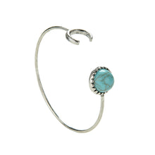 Moon Open Charm Bracelet Good Natural Turquoise Stone Bracelets & Bangle for Women Men Friendship J4U66