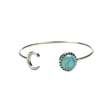 Moon Open Charm Bracelet Good Natural Turquoise Stone Bracelets & Bangle for Women Men Friendship J4U66