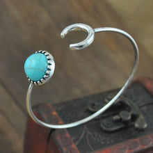 Moon Open Charm Bracelet Good Natural Turquoise Stone Bracelets & Bangle for Women Men Friendship J4U66