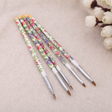 5pcs nail brushes set nail art wood uv gel salon pen flat brush kit J4U66