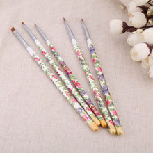 5pcs nail brushes set nail art wood uv gel salon pen flat brush kit J4U66